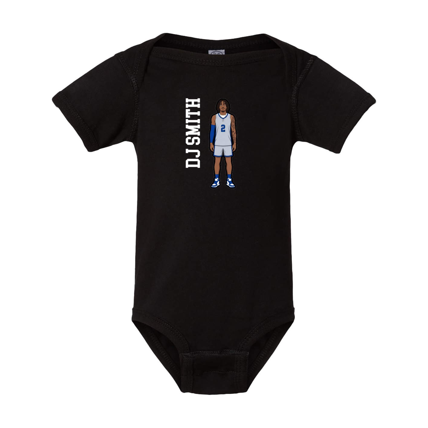 Baby Onesie — Name Vertical in Black