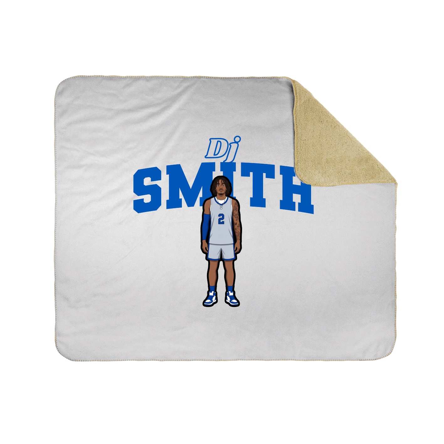Throw Blanket — Name Arch in White