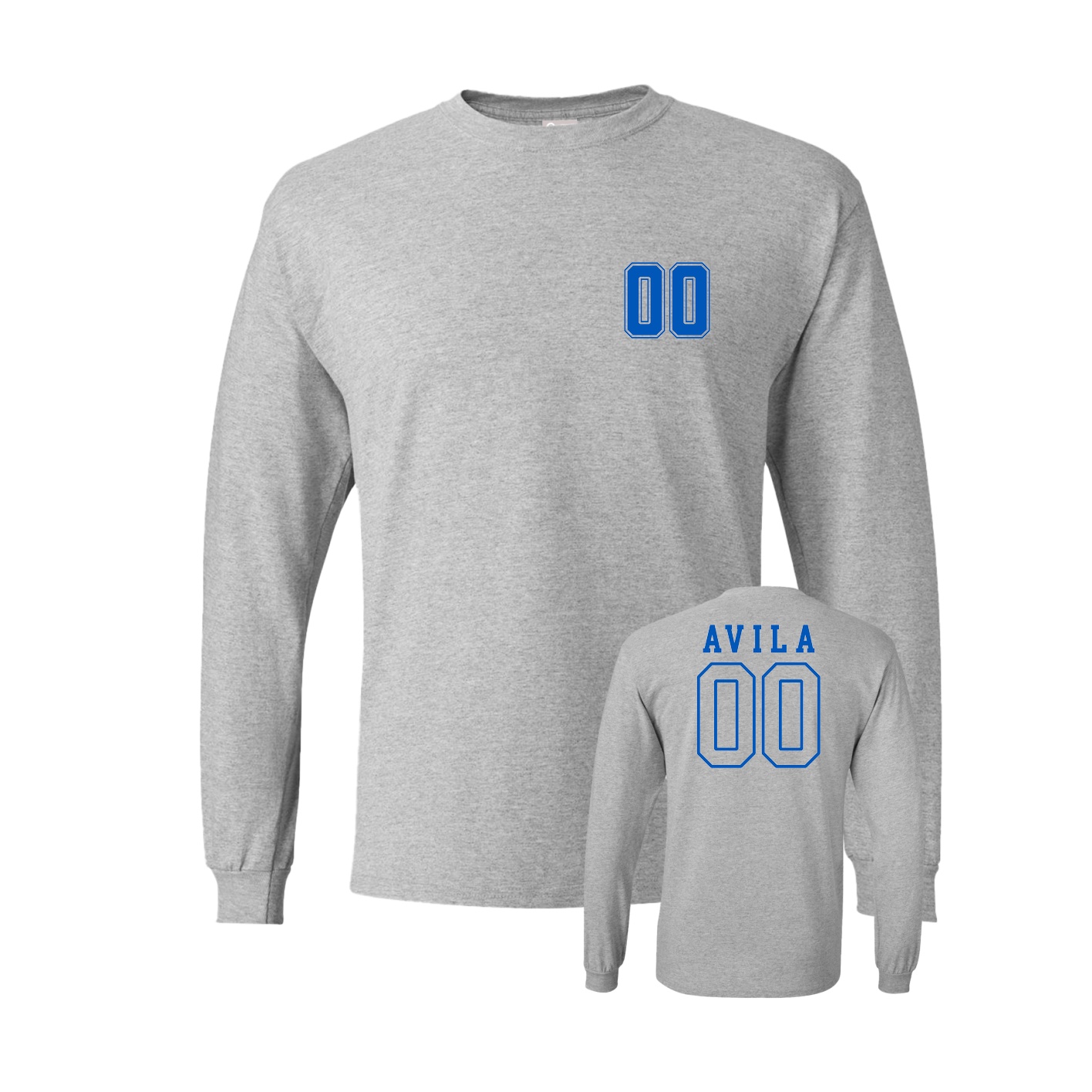 Long Sleeve Tee — Chest Back in Grey