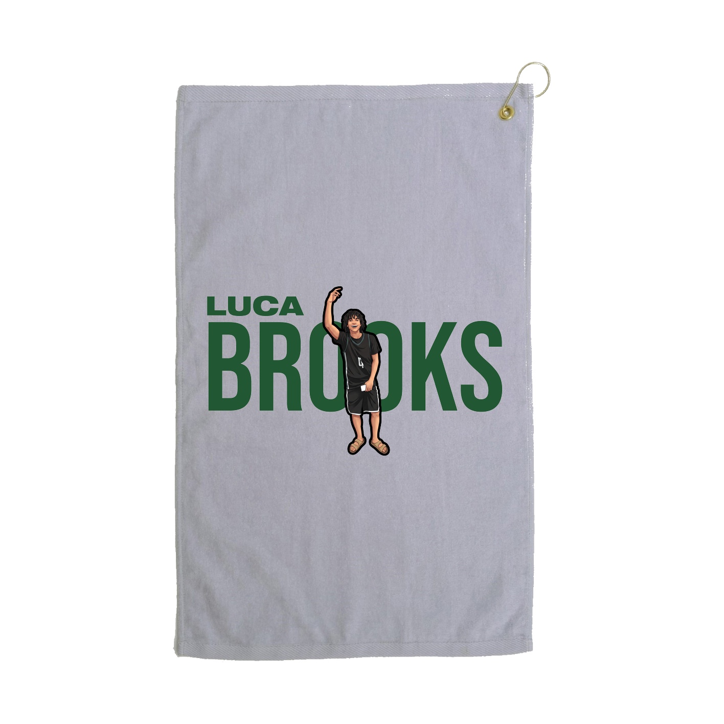Golf Towel — Player Name in Grey