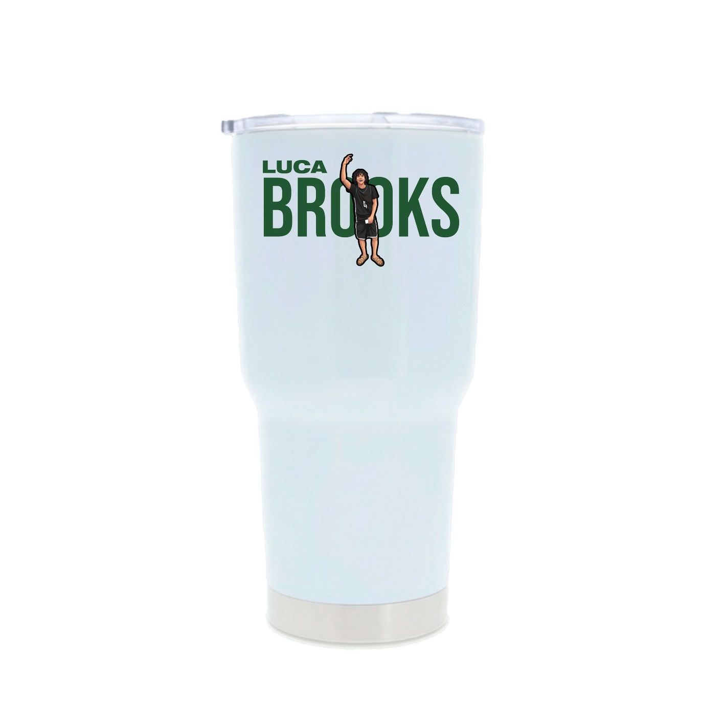 30oz Stainless Steel Tumbler — Player Name in White