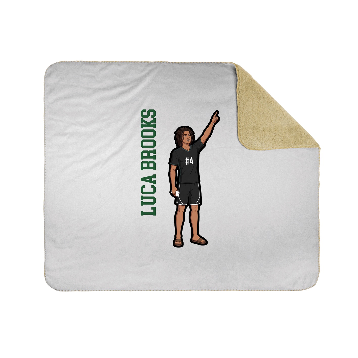 Throw Blanket — Name Vertical in White