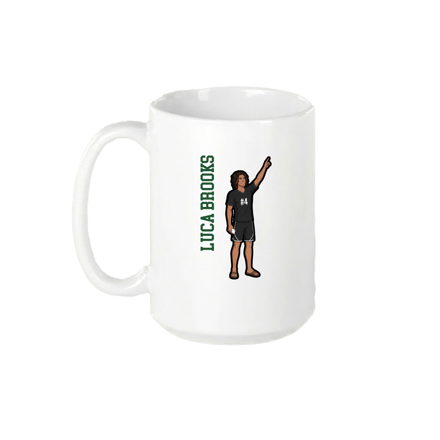 15oz Coffee Mug — Name Vertical in White