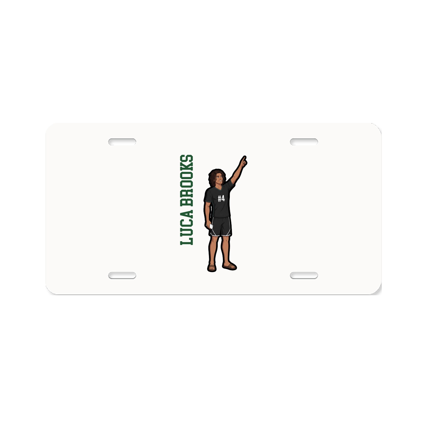 License Plate — Name Vertical in Classic
