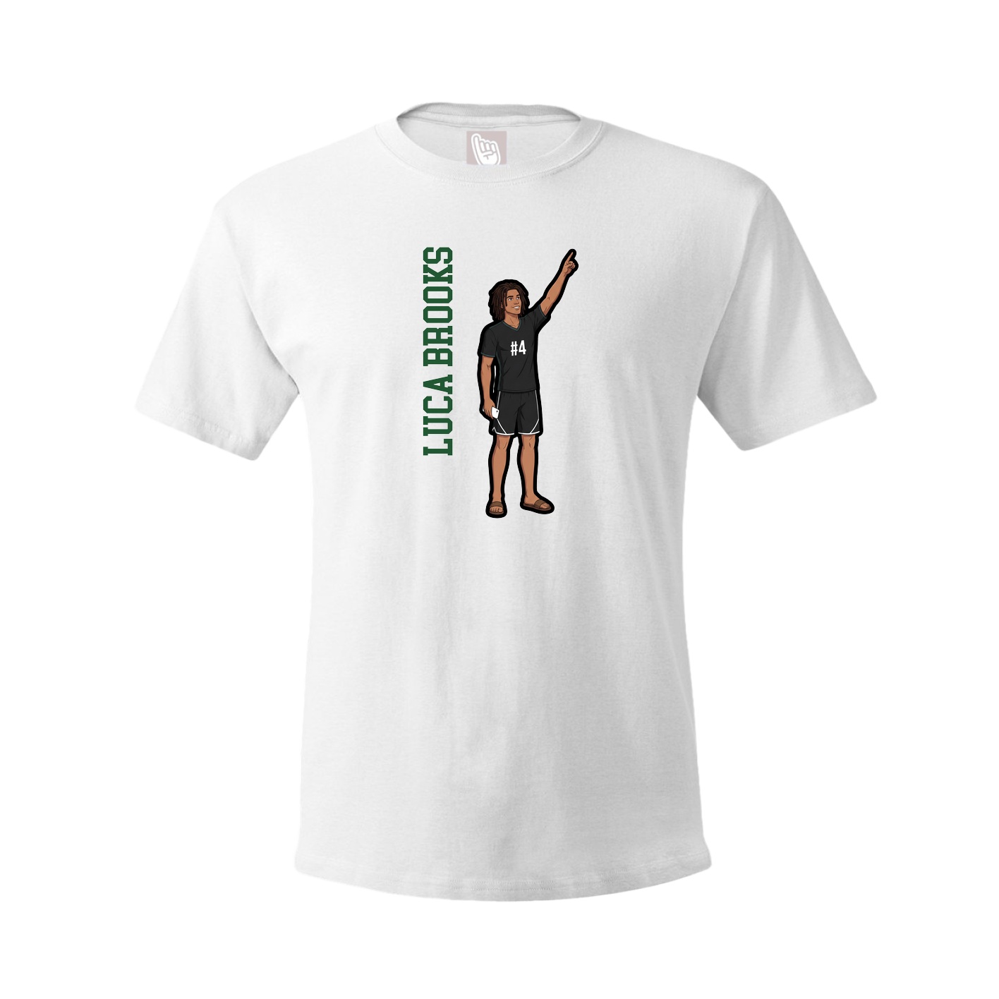 Tee — Name Vertical in White