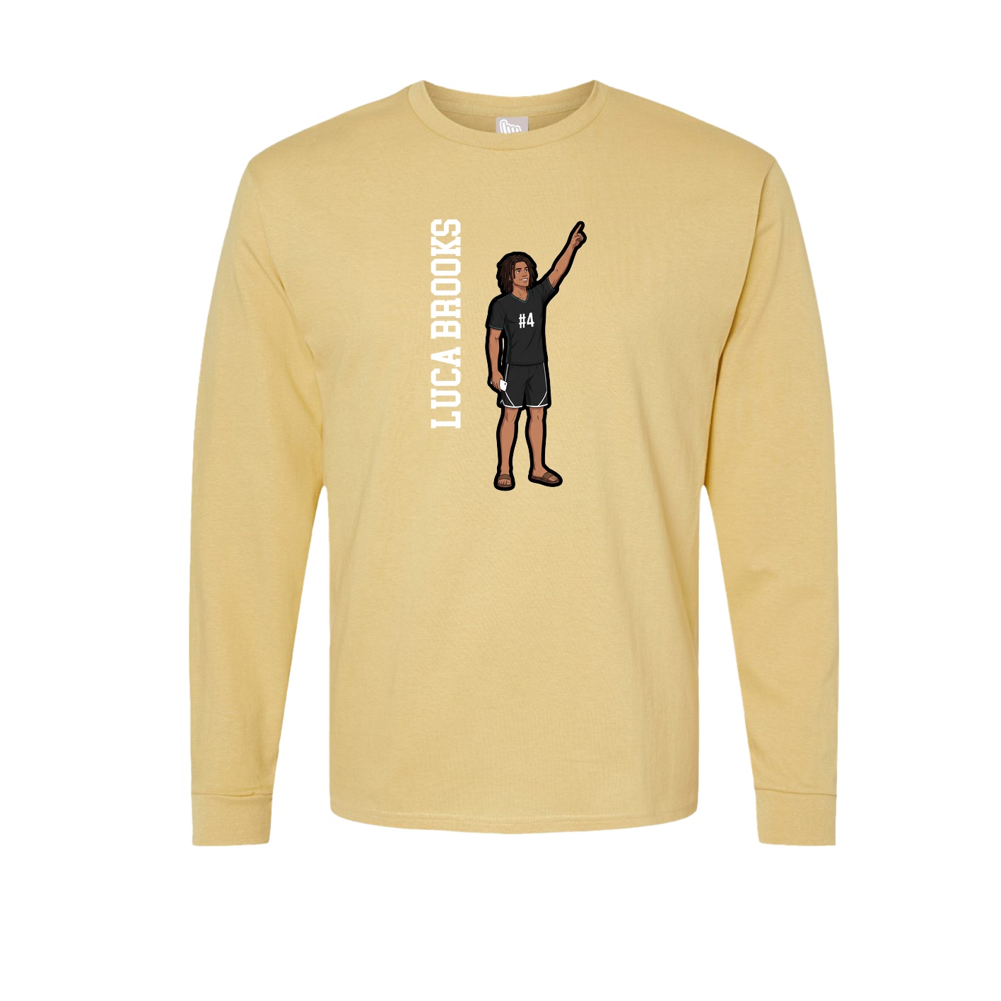 Long Sleeve Tee — Name Vertical in Vegas Gold