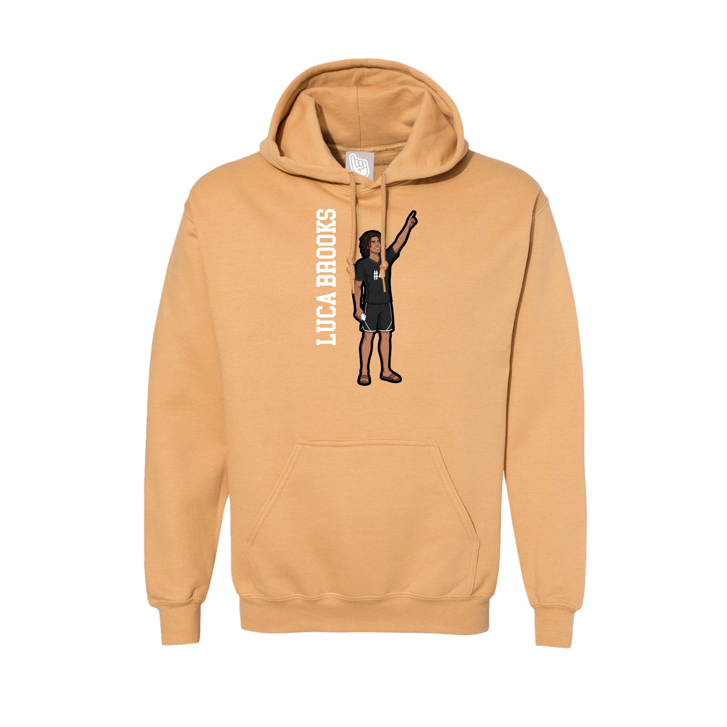 Hoodie — Name Vertical in Vegas Gold