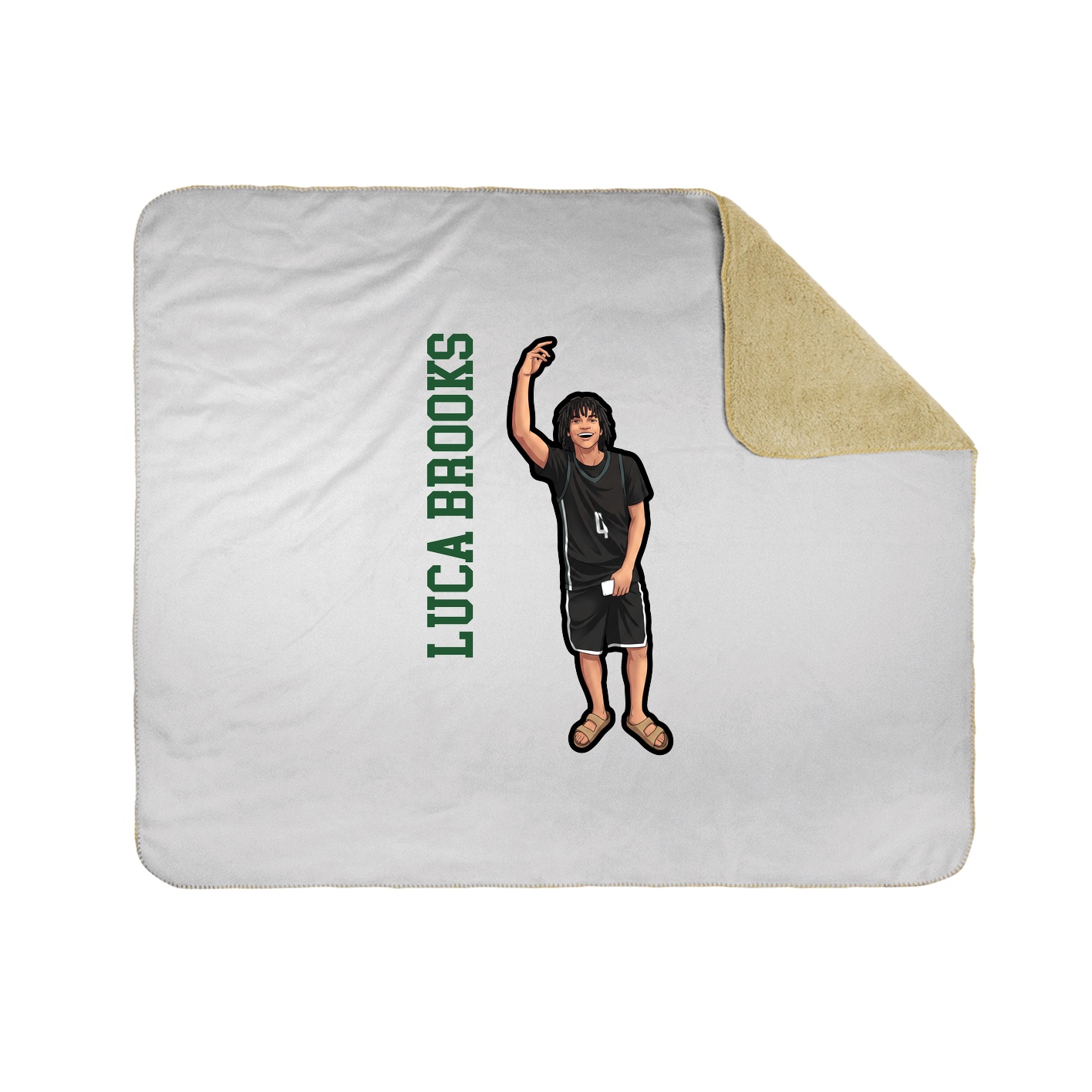Throw Blanket — Name Vertical in White