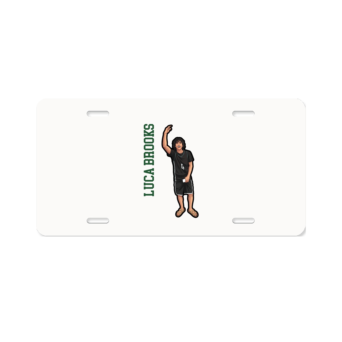 License Plate — Name Vertical in Classic