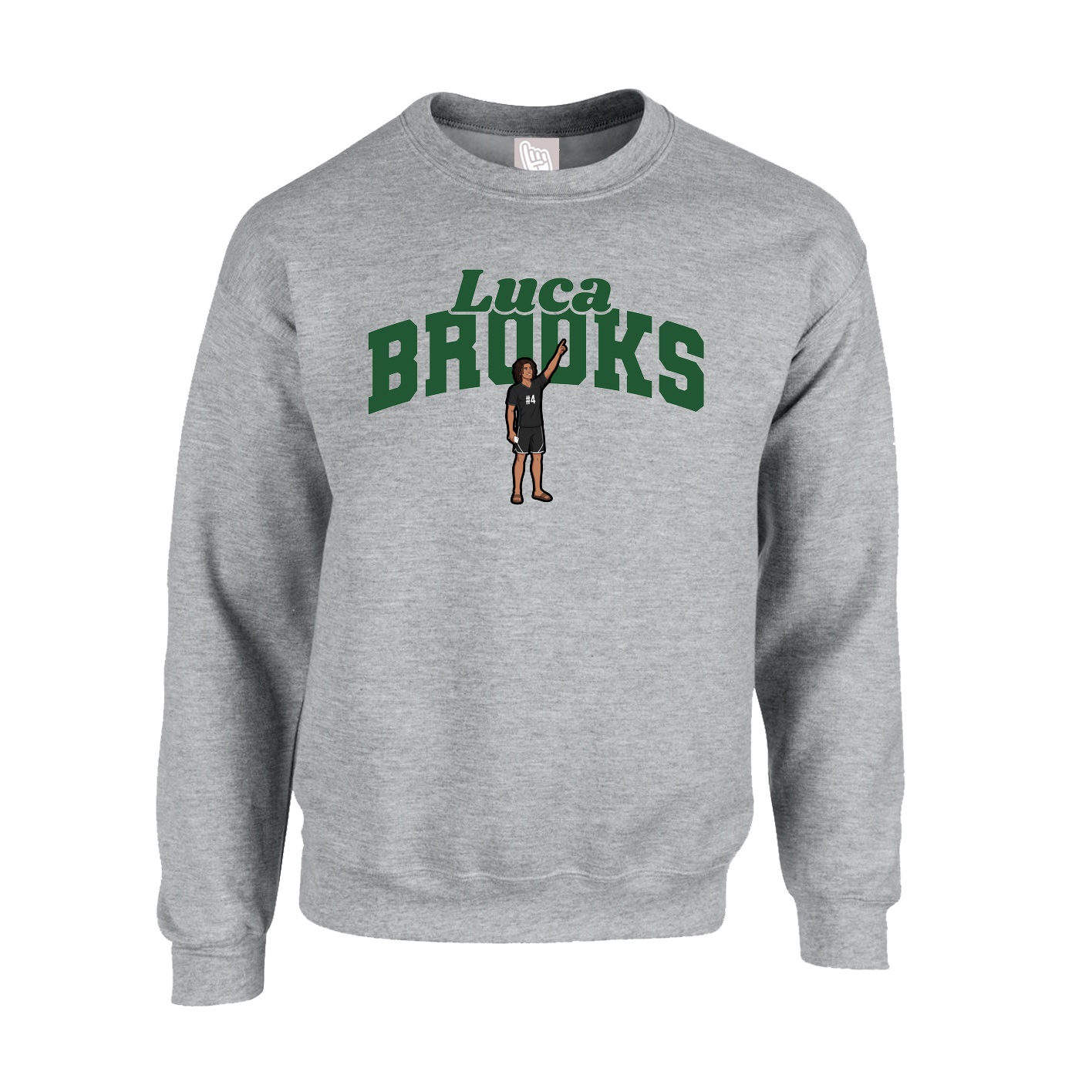 Fleece Crew — Signature Arch in Grey