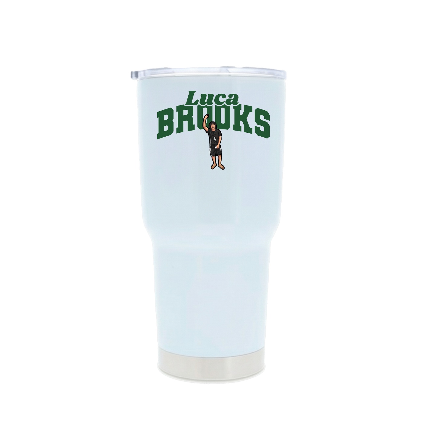 30oz Stainless Steel Tumbler — Signature Arch in White