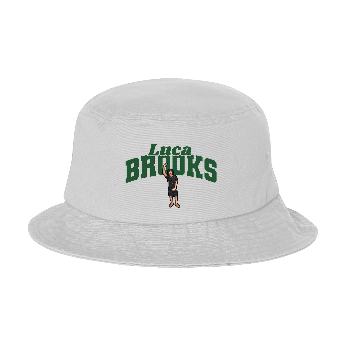 Bucket Cap — Signature Arch in White