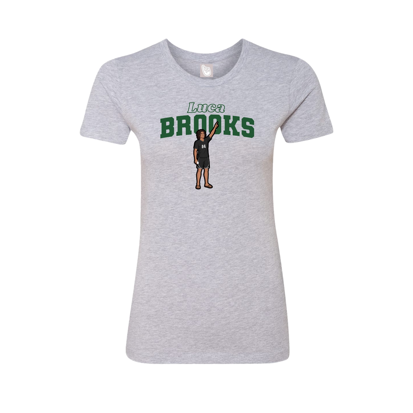 Fitted Women's Tee — Name Arch in Grey