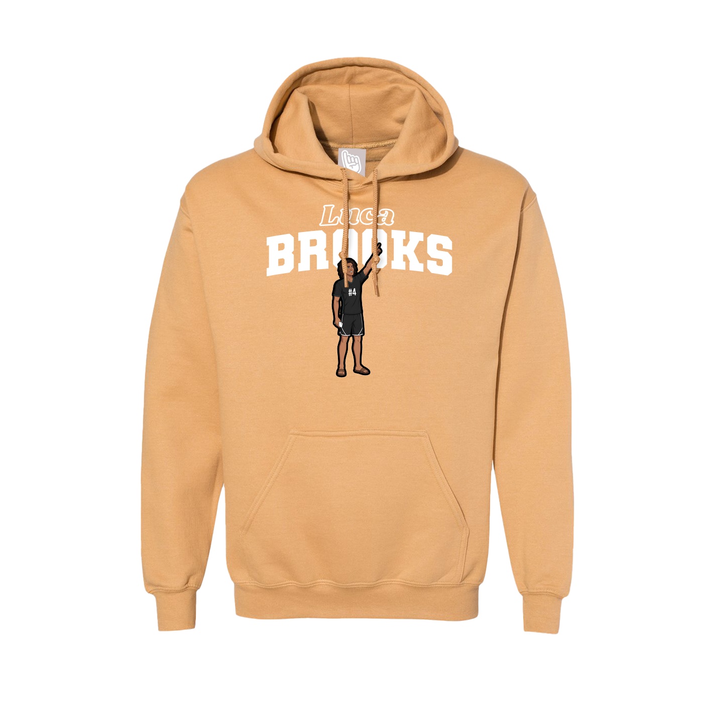 Hoodie — Name Arch in Vegas Gold