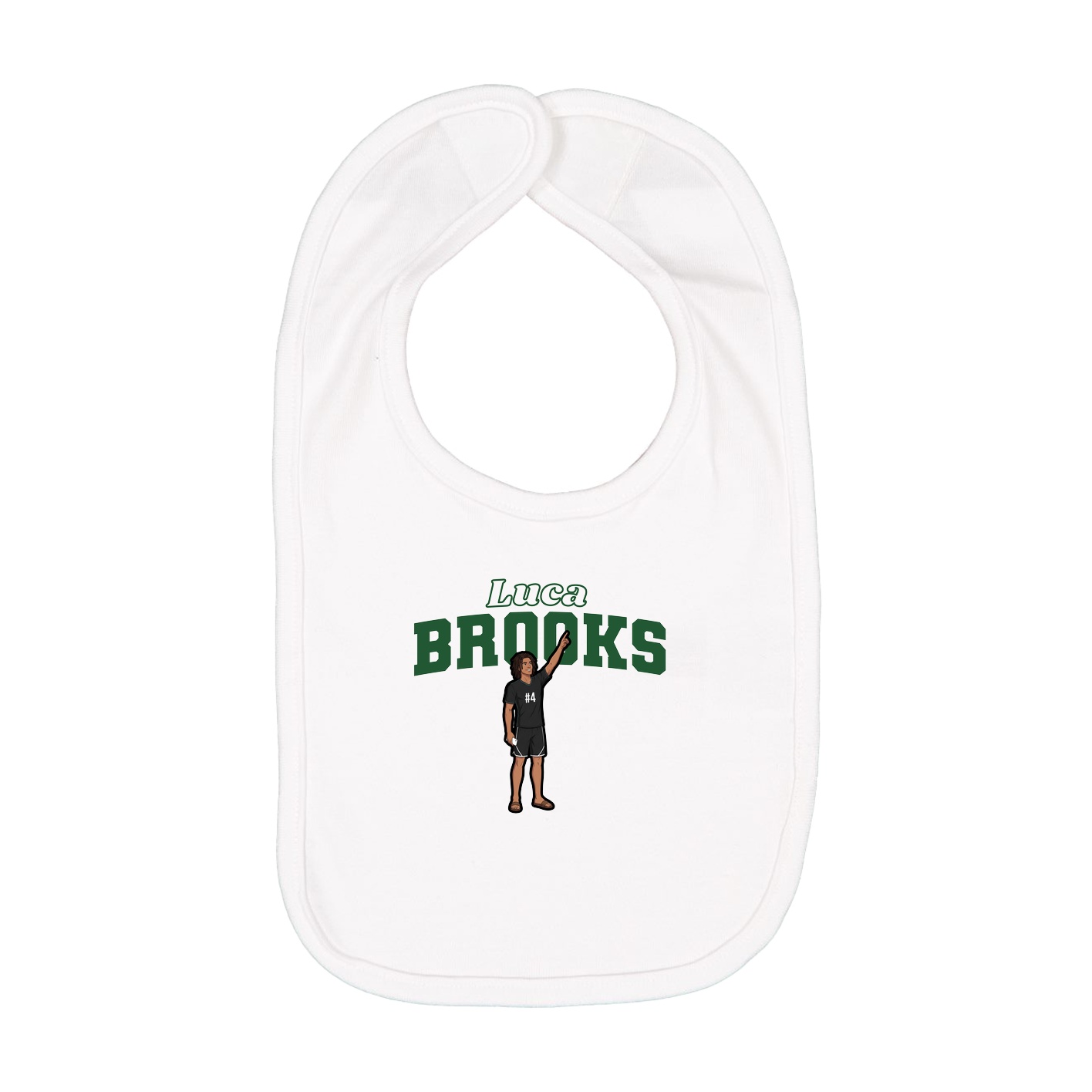 Infant Bib — Name Arch in White
