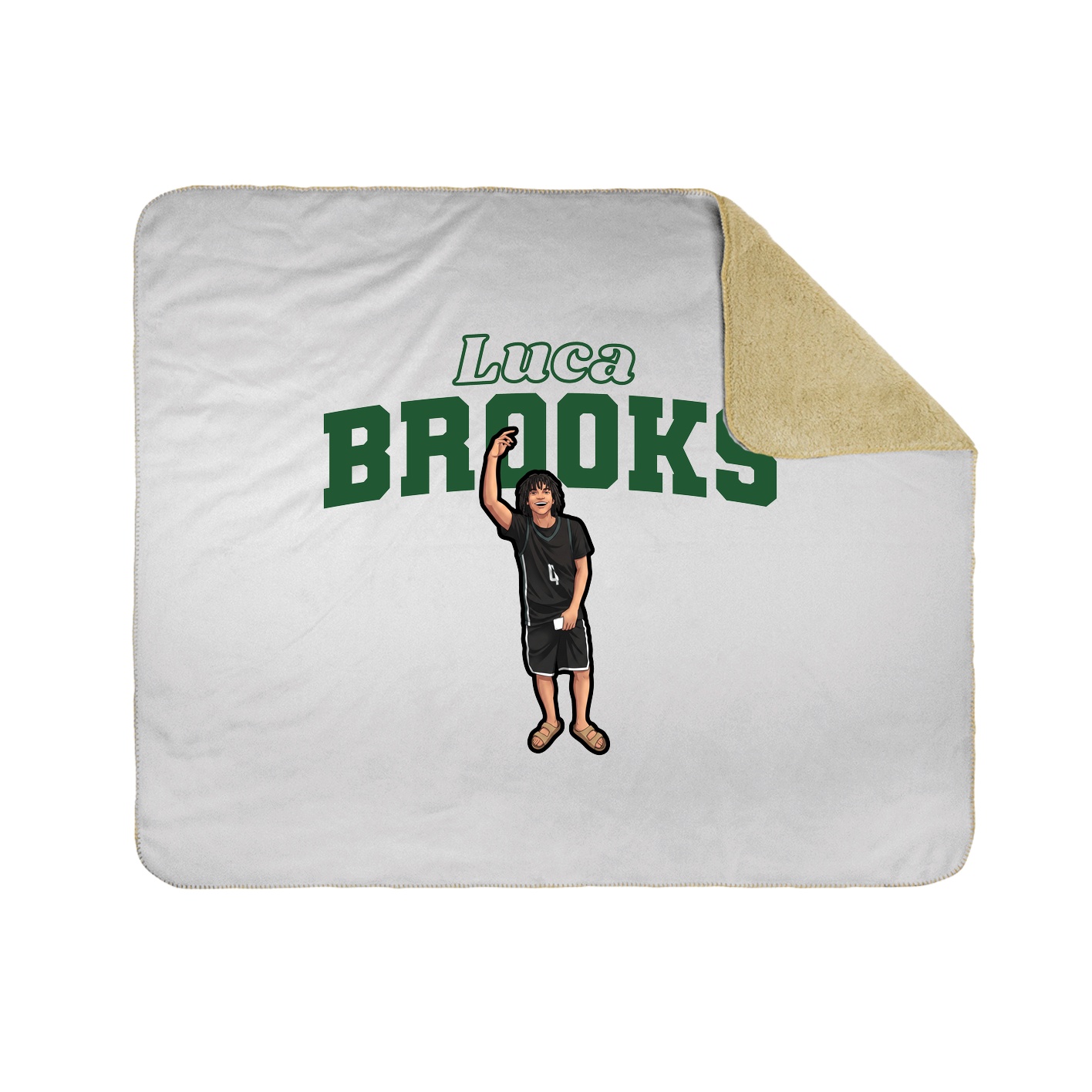 Throw Blanket — Name Arch in White