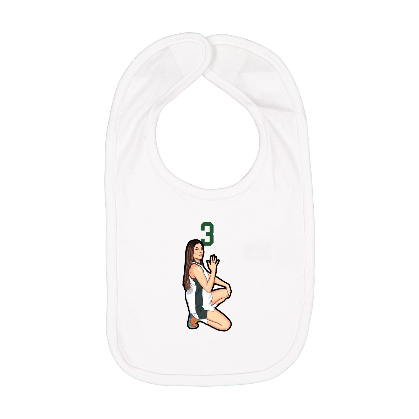 Infant Bib — Number Top in White