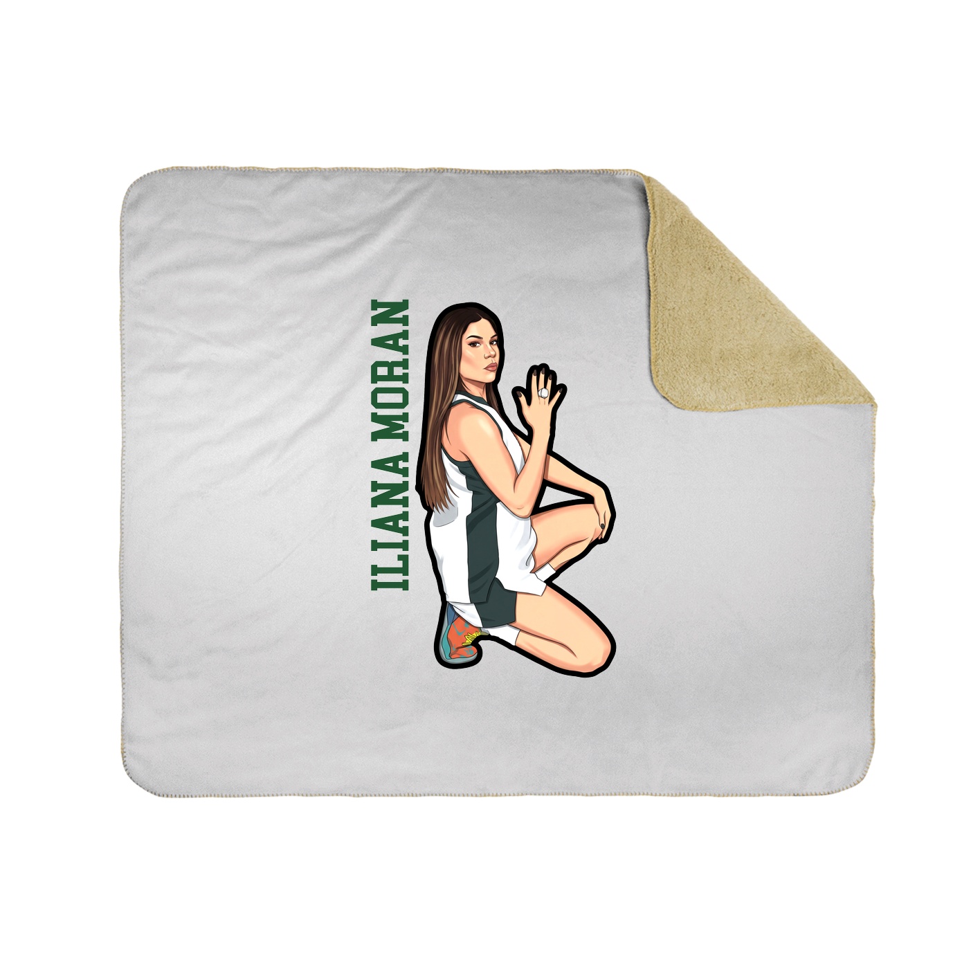 Throw Blanket — Name Vertical in White
