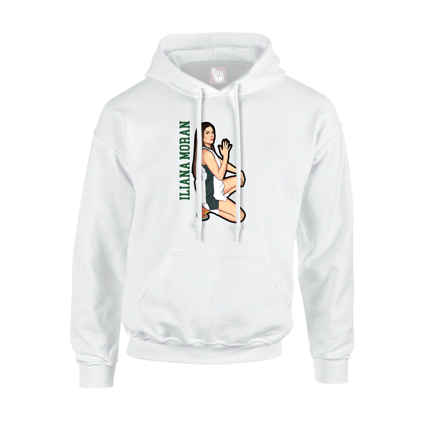 Youth Hoodie — Name Vertical in White