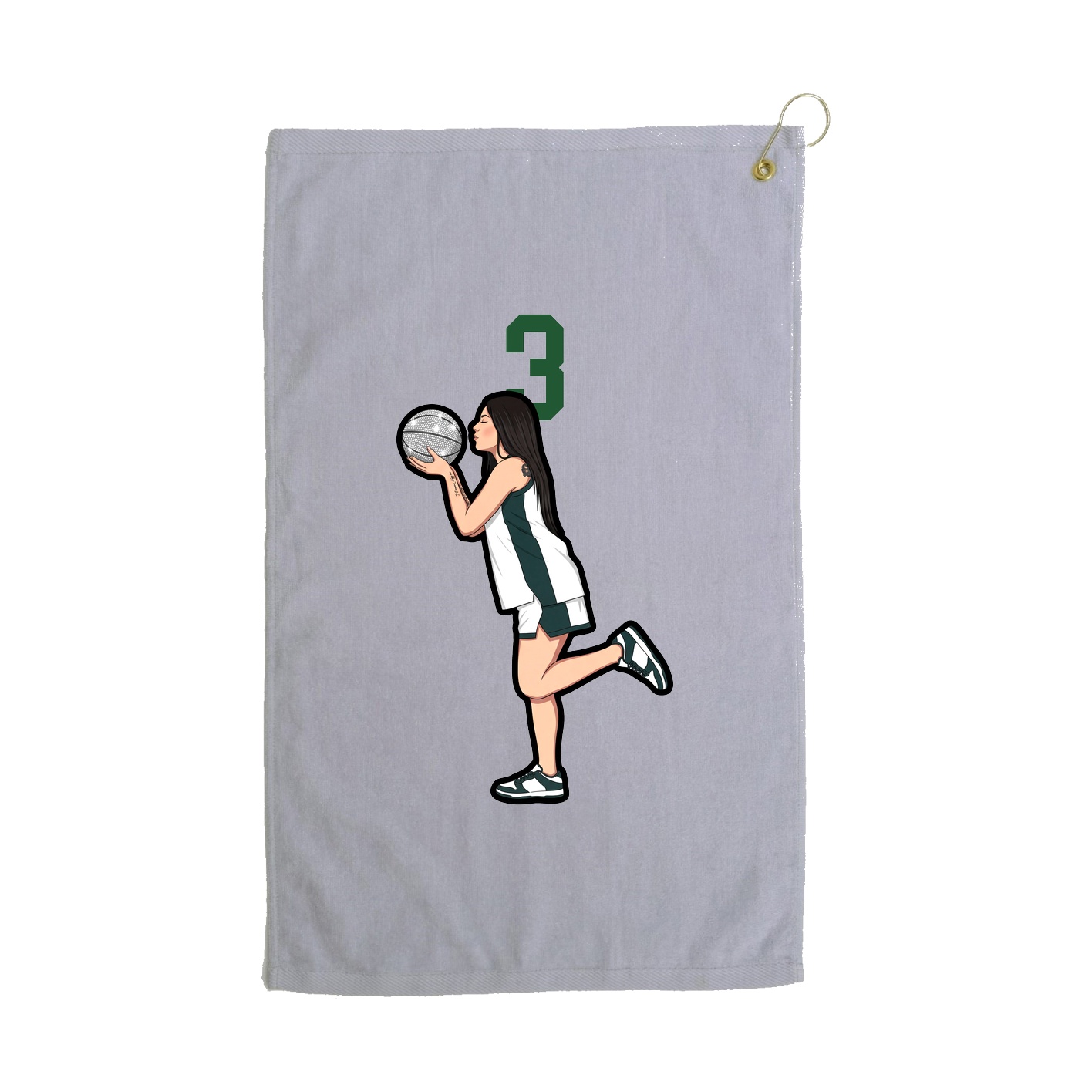 Golf Towel — Number Top in Grey