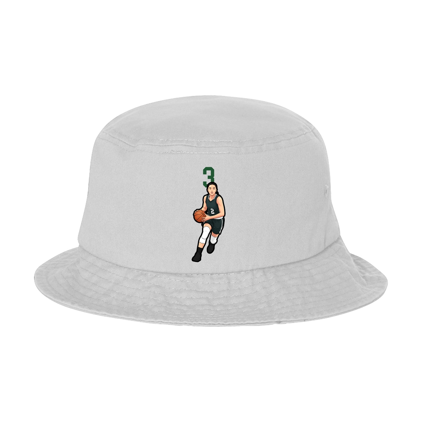 Bucket Cap — Number Top in White
