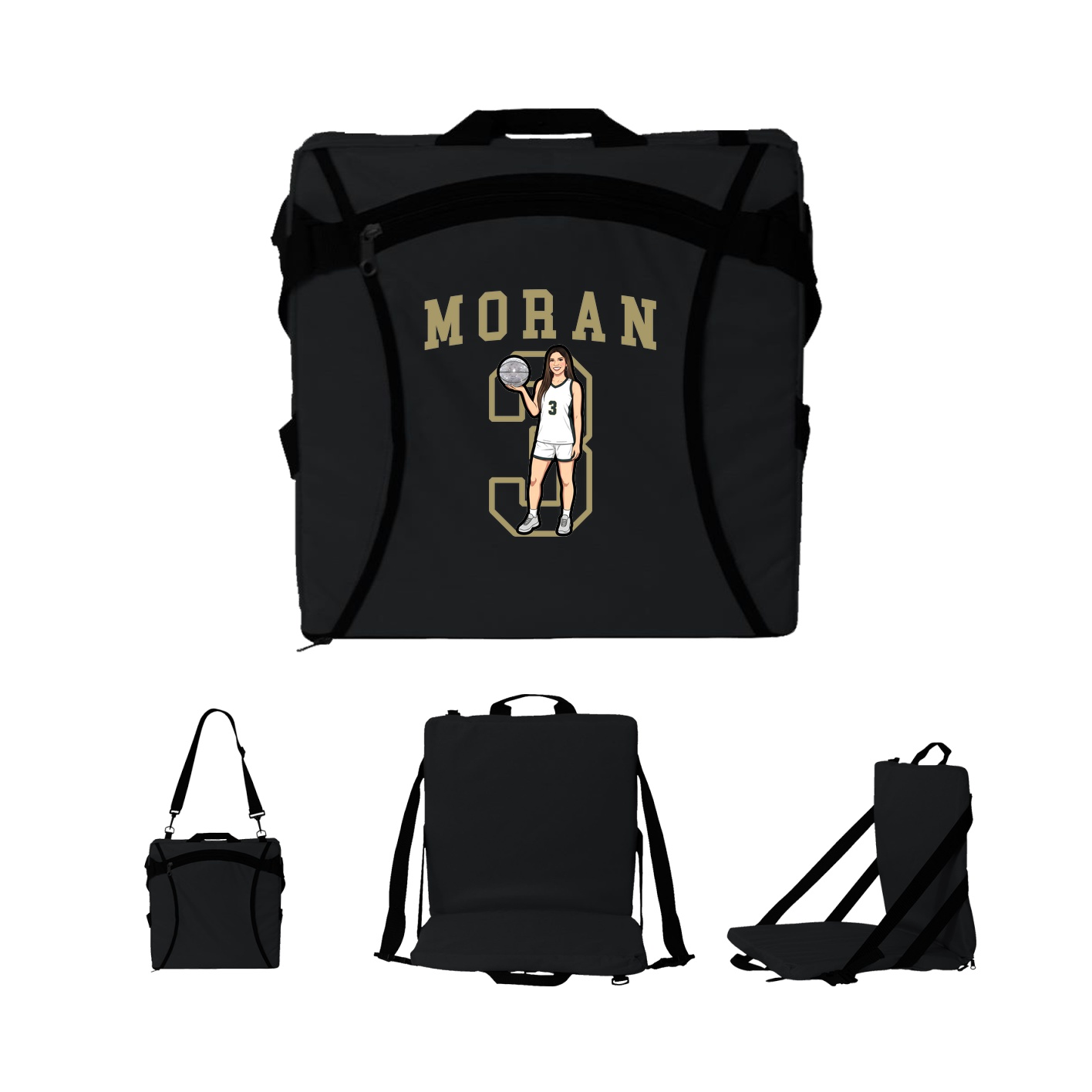 Folding Stadium Seat — Shirsey in Black