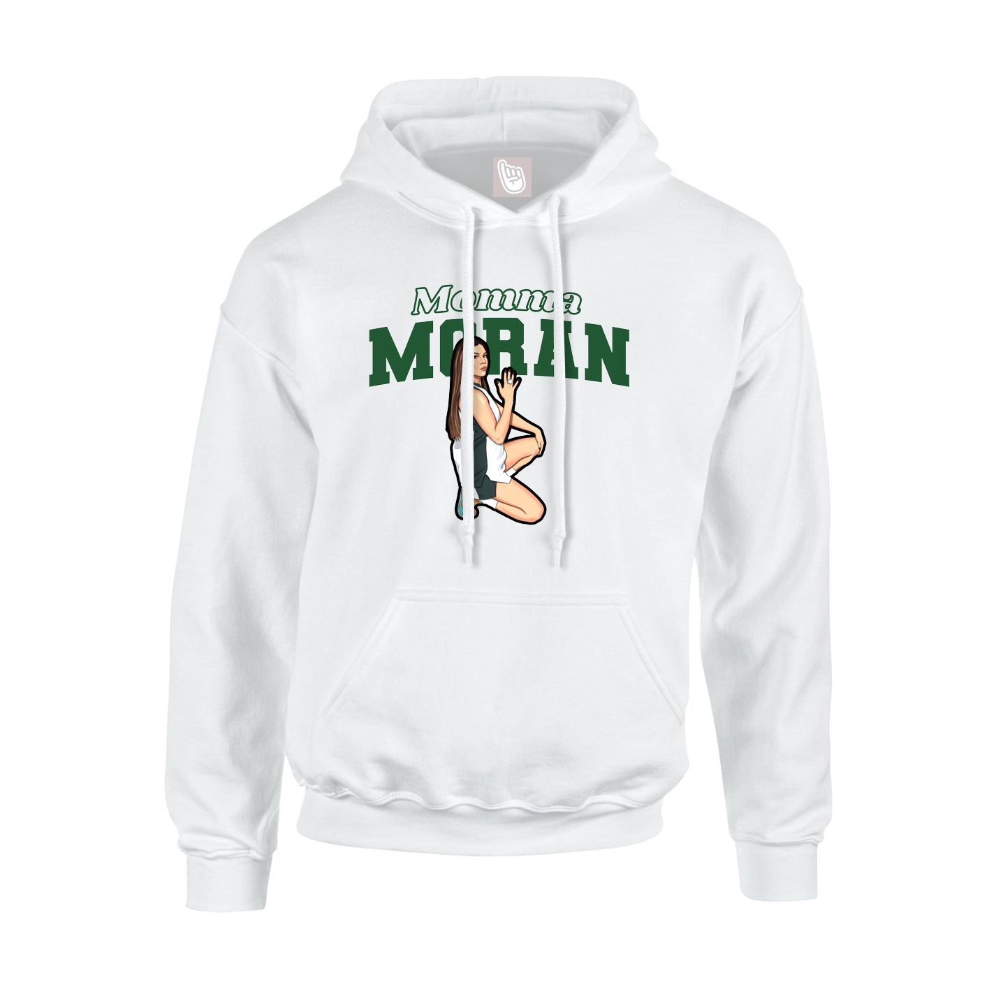 Youth Hoodie — Mothers Day Block in White