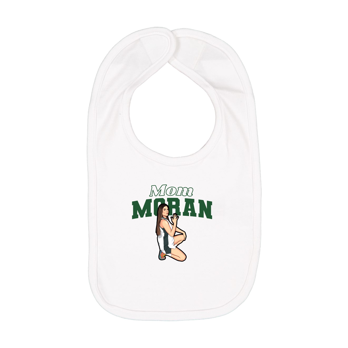 Infant Bib — Mothers Day Block in White