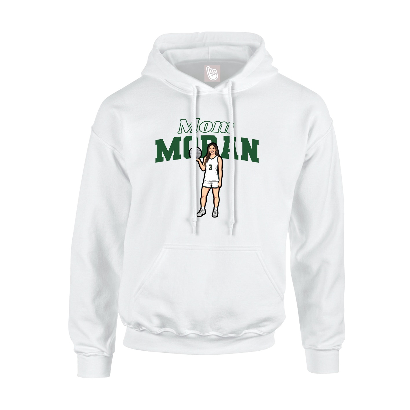 Youth Hoodie — Mothers Day Block in White