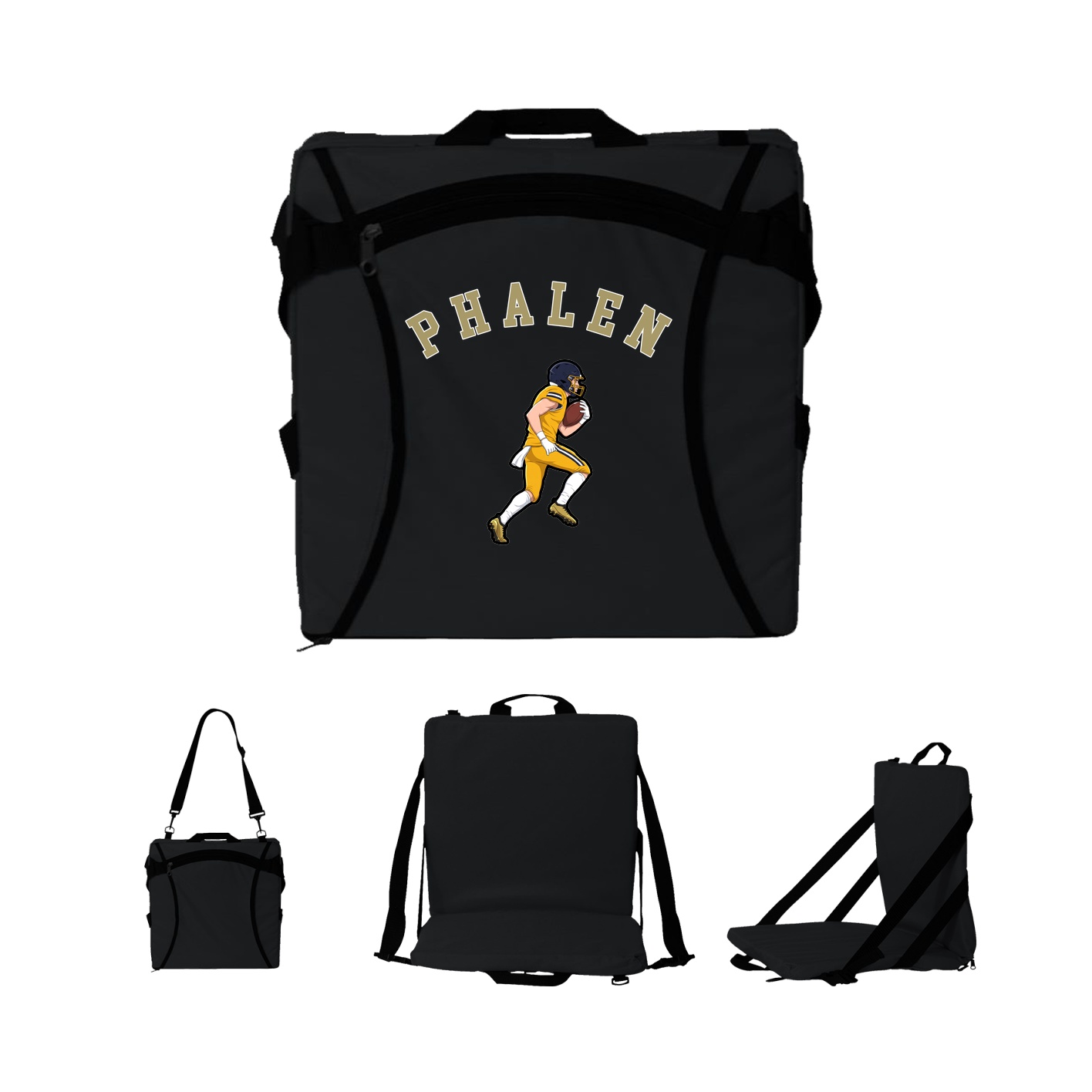 Folding Stadium Seat — Shirsey Arch in Black