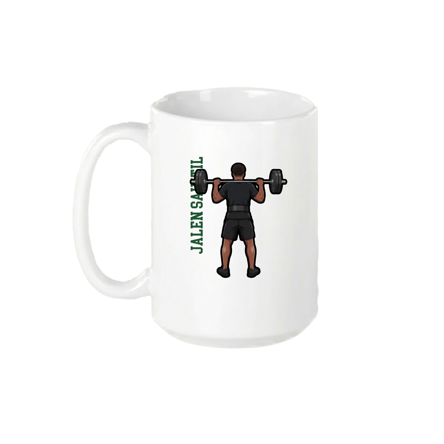 15oz Coffee Mug — Name Vertical in White