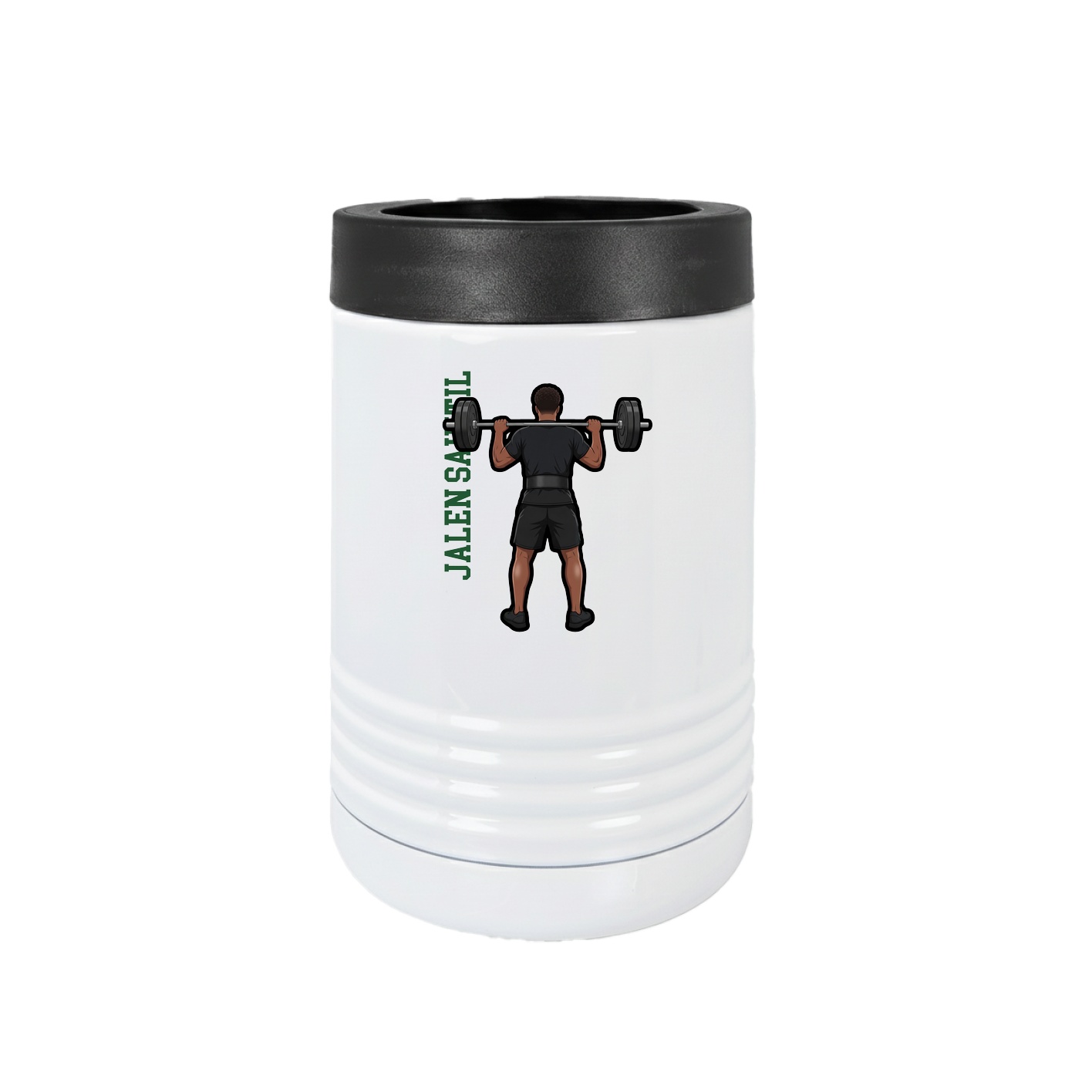 Beverage Holder — Name Vertical in White