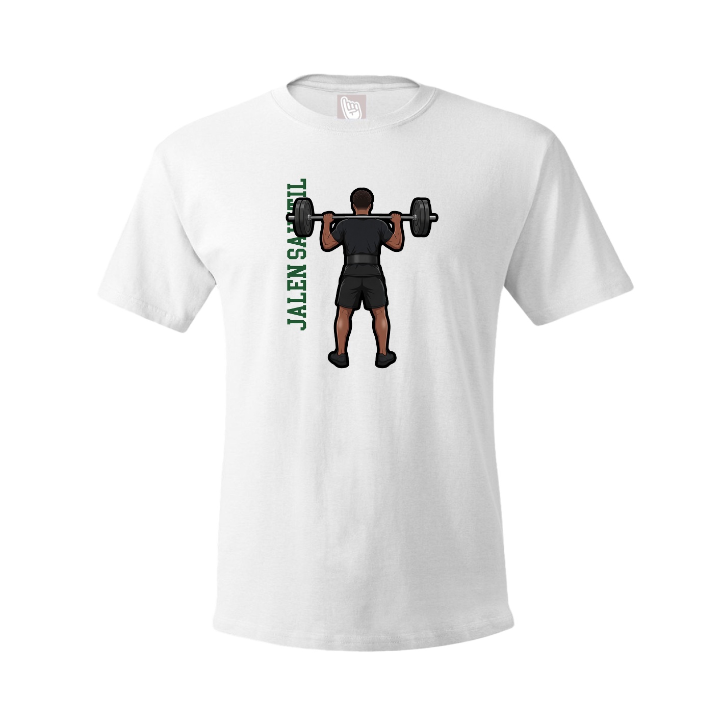 Tee — Name Vertical in White