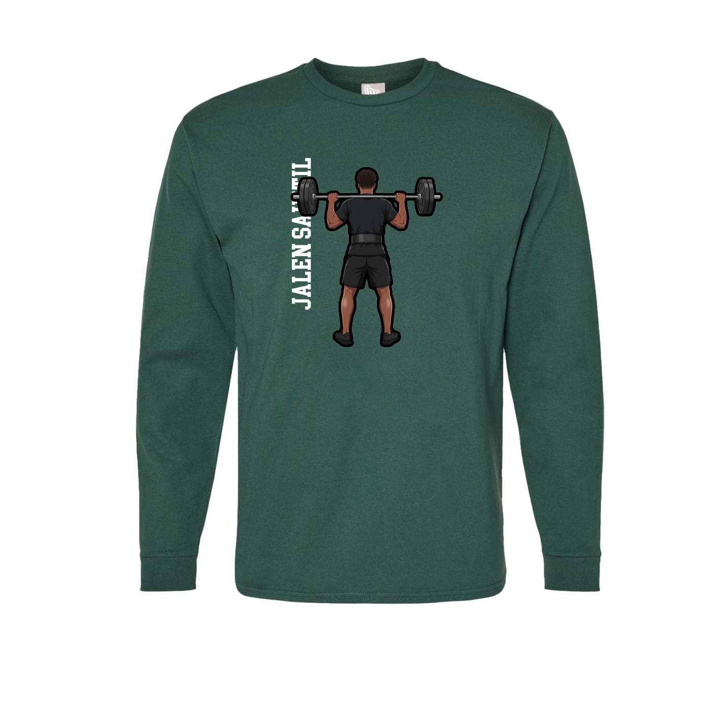 Long Sleeve Tee — Name Vertical in Green