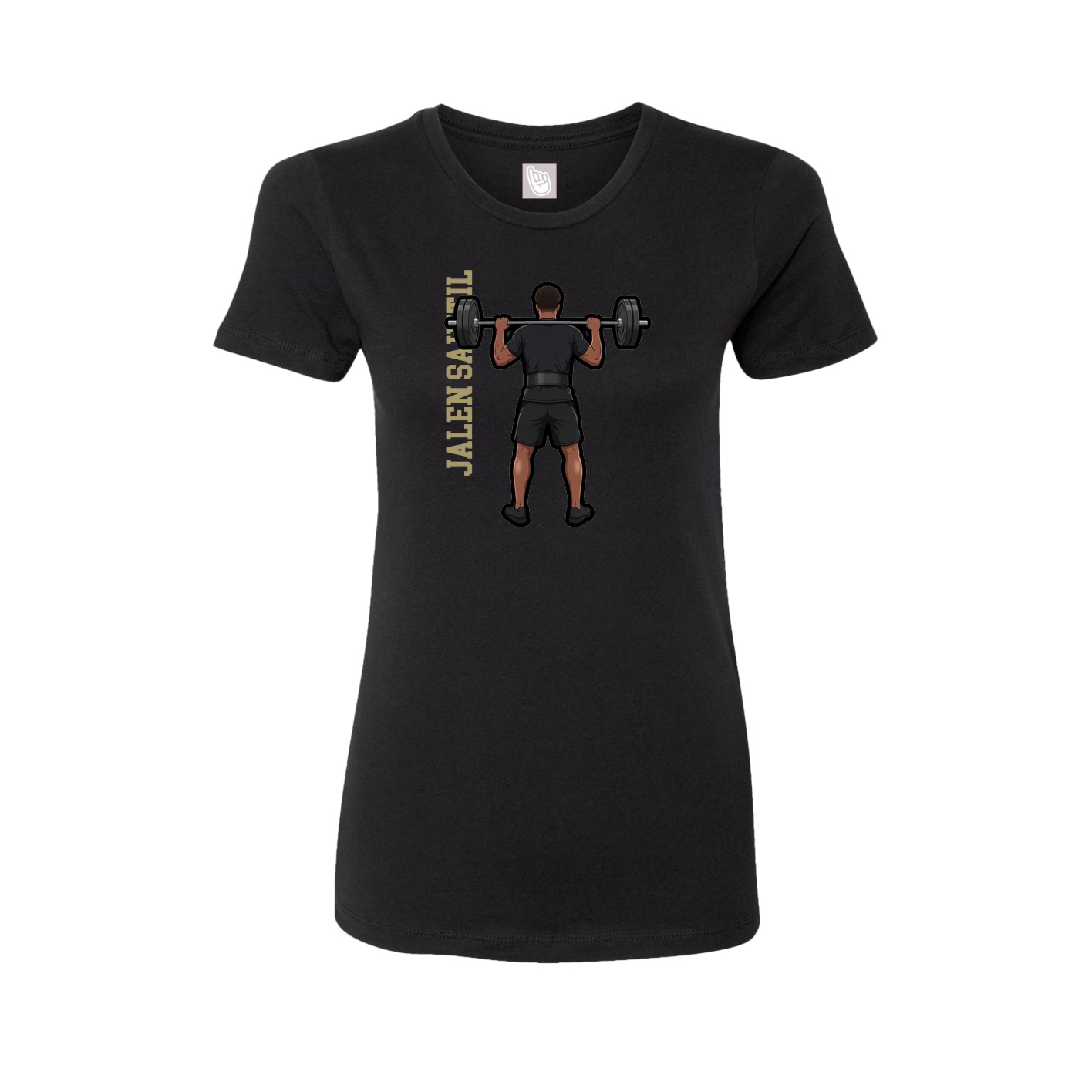 Fitted Women's Tee — Name Vertical in Black