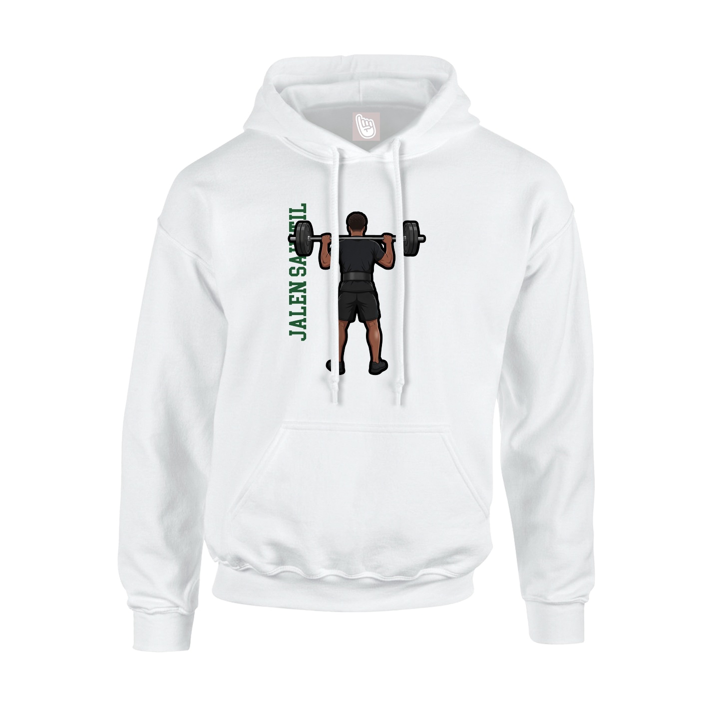 Hoodie — Name Vertical in White