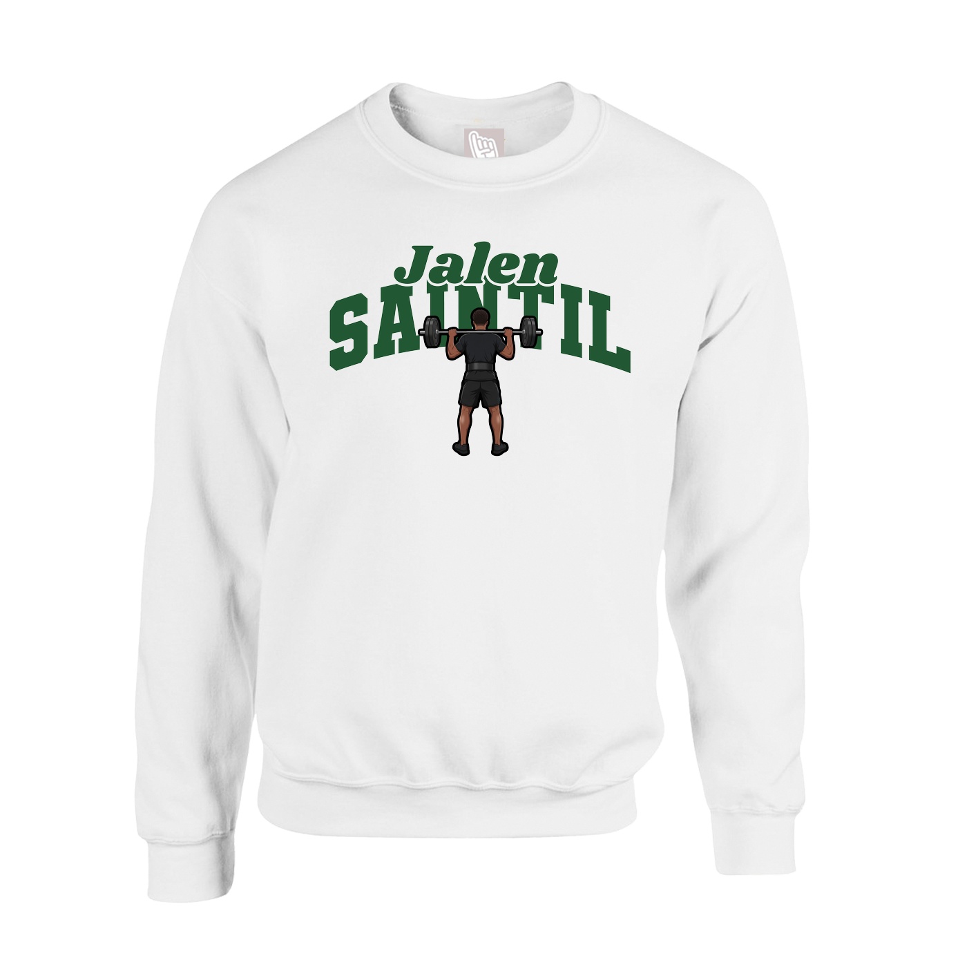 Fleece Crew — Signature Arch in White