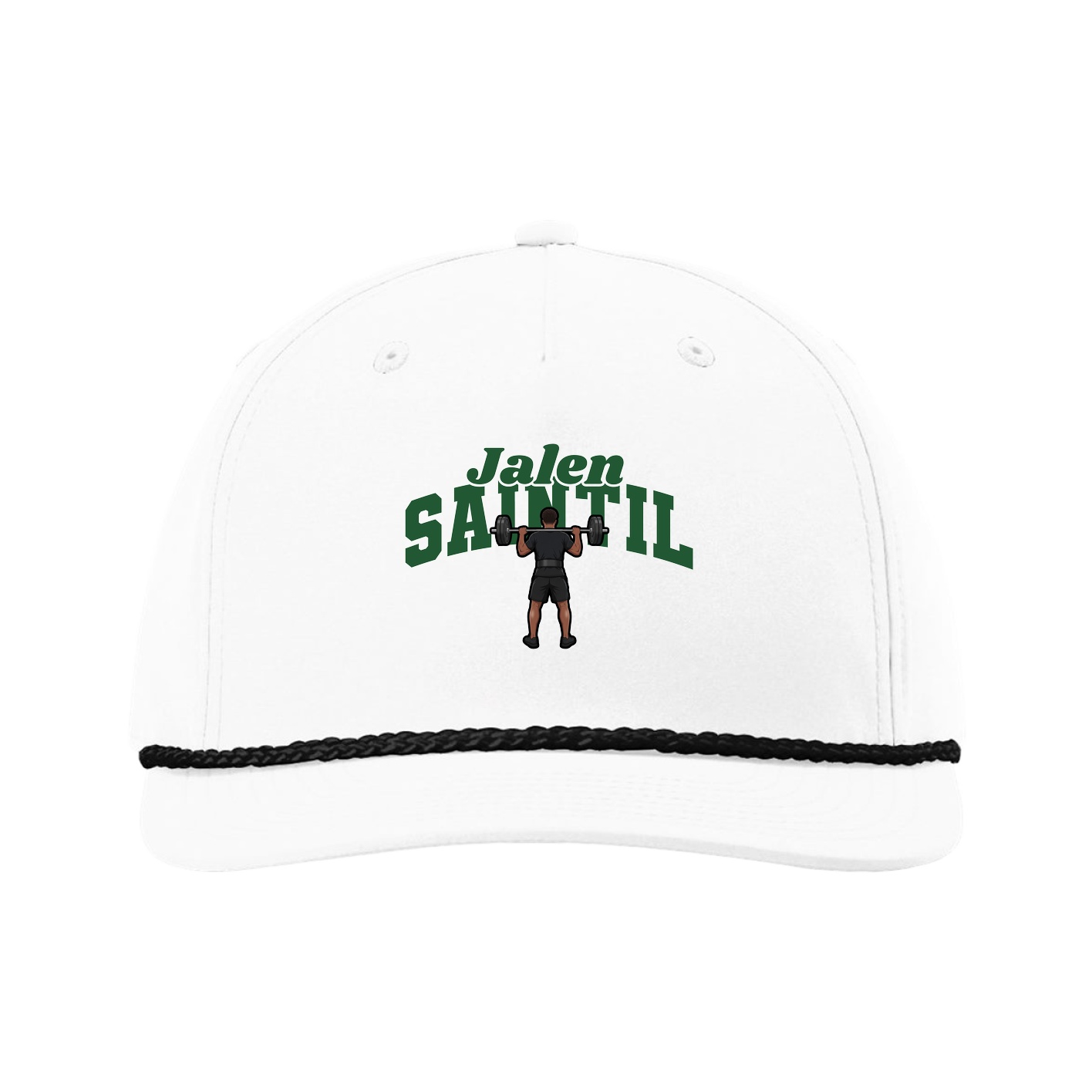 Five-Panel Classic Rope Cap — Signature Arch in White