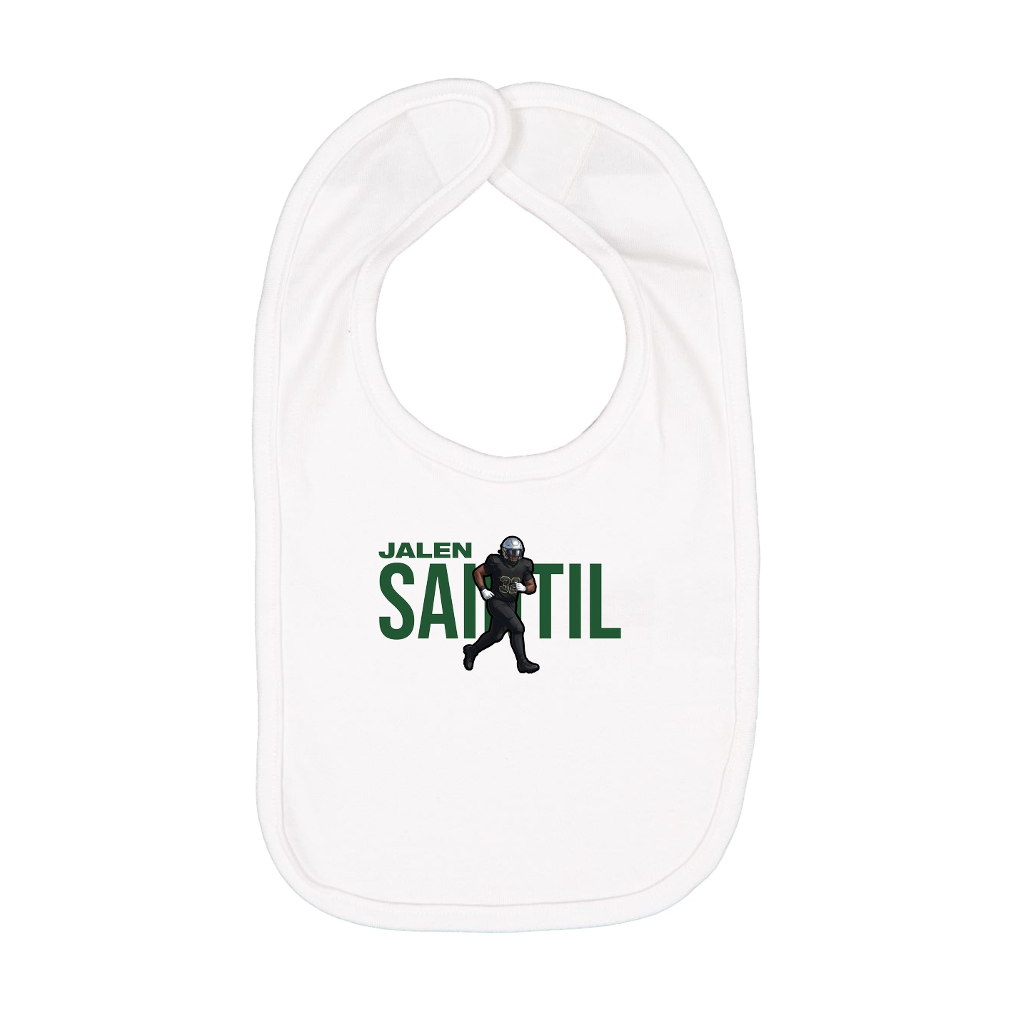 Infant Bib — Player Name in White