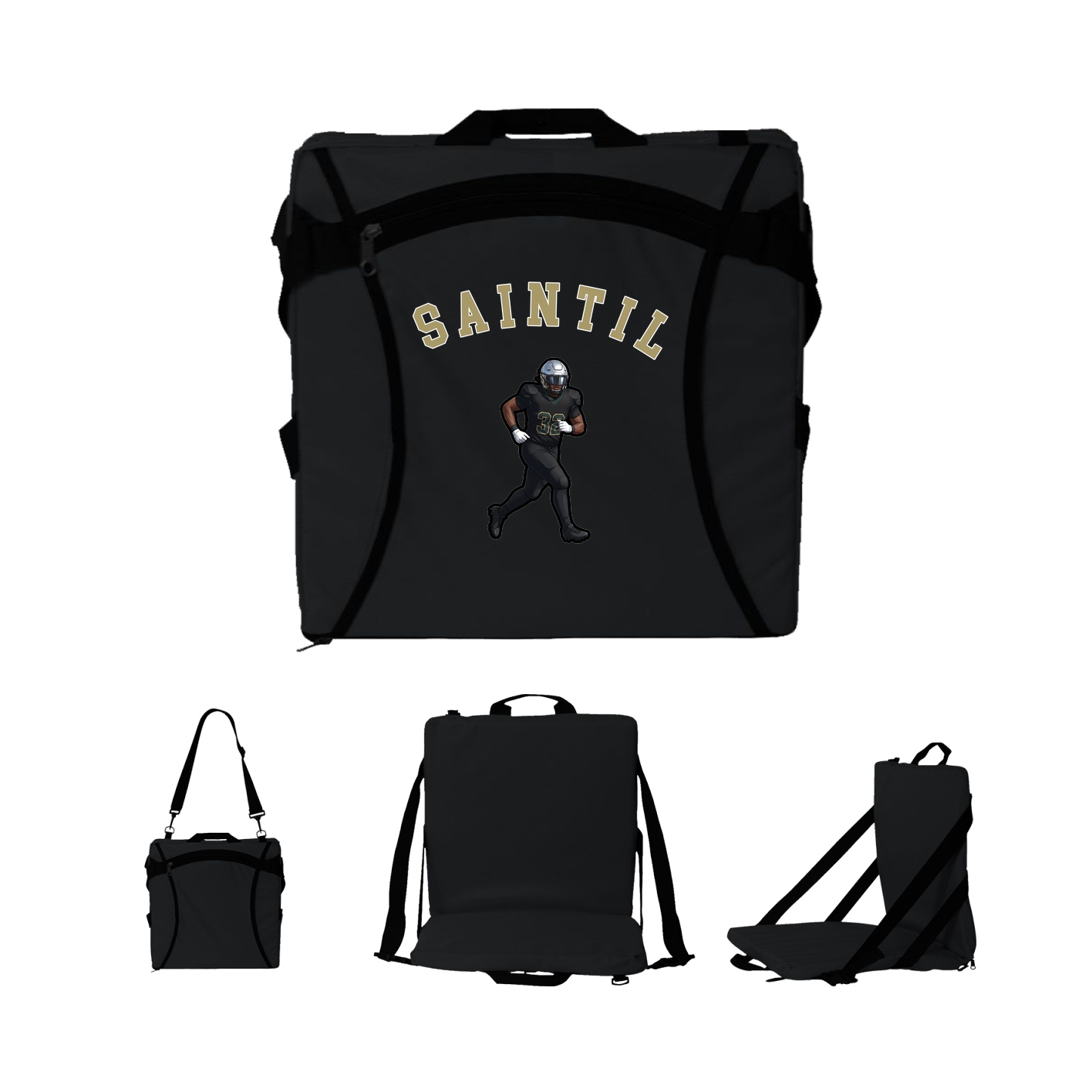 Folding Stadium Seat — Shirsey Arch in Black