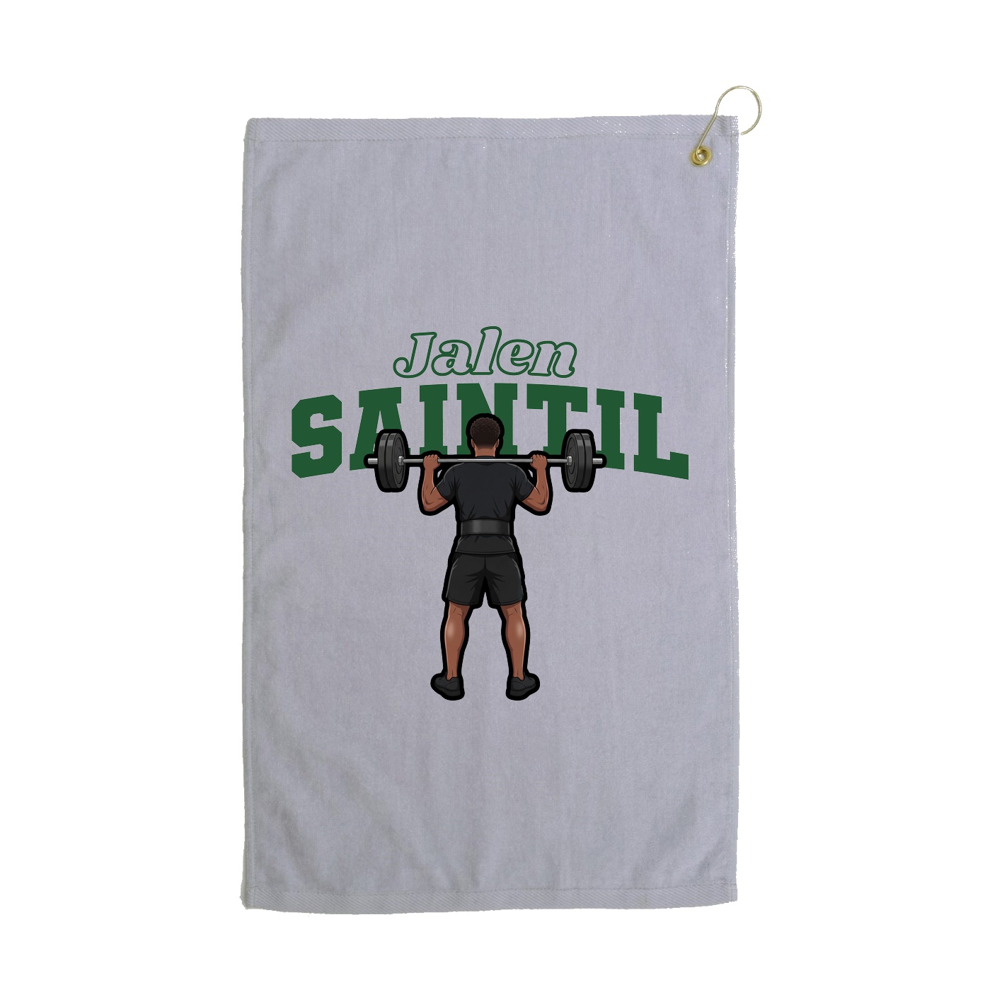 Golf Towel — Name Arch in Grey