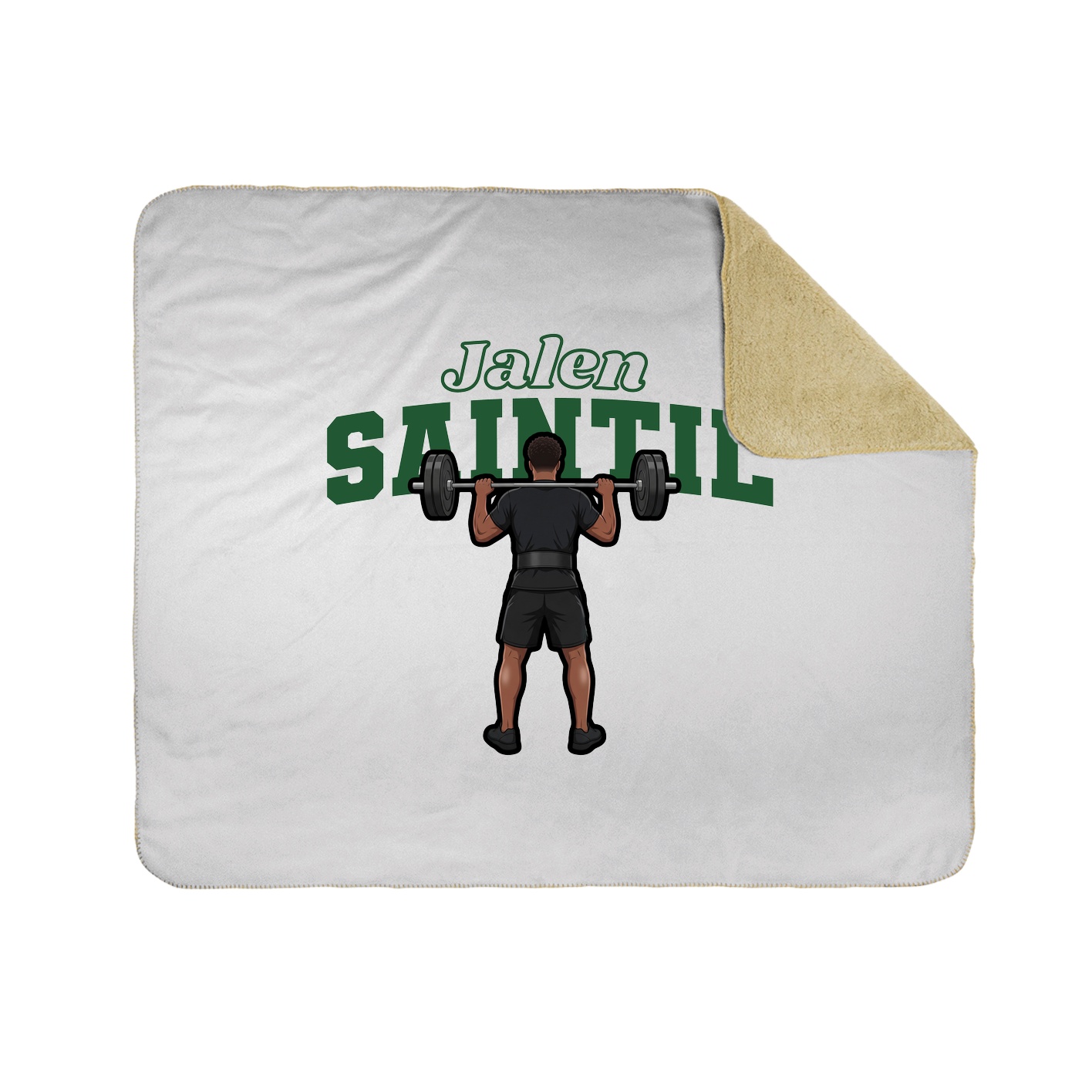 Throw Blanket — Name Arch in White
