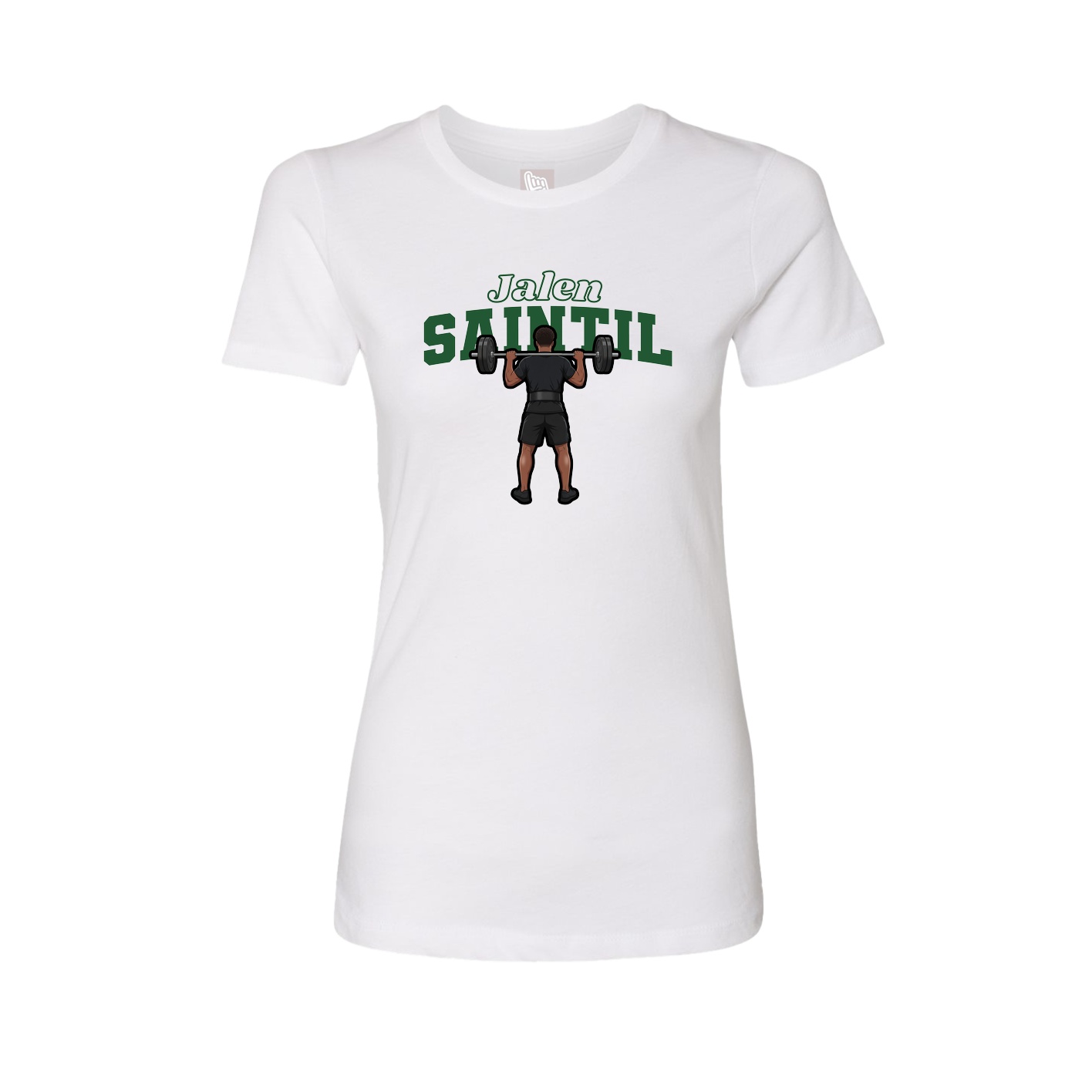 Fitted Women's Tee — Name Arch in White
