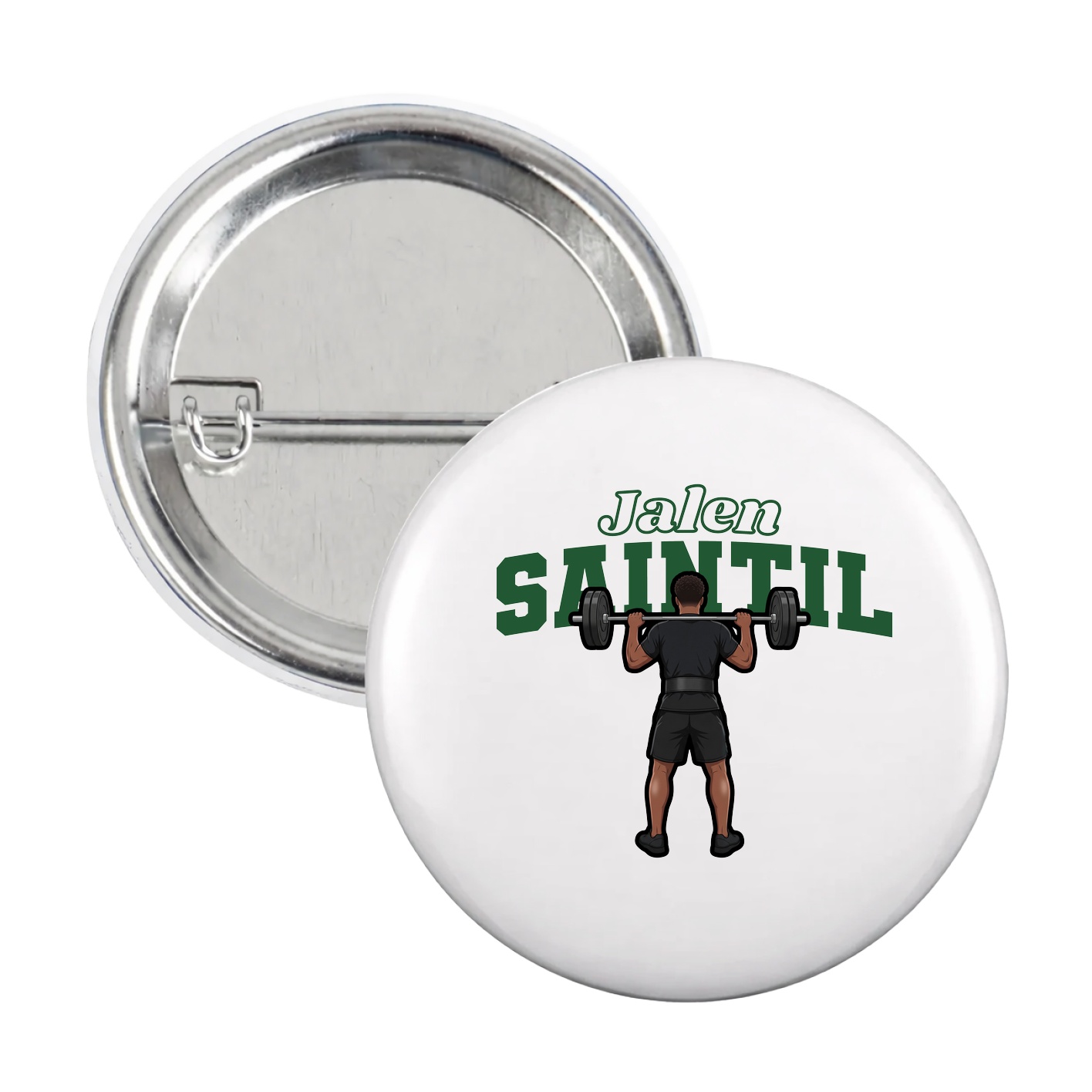Game Day Button — Name Arch in White