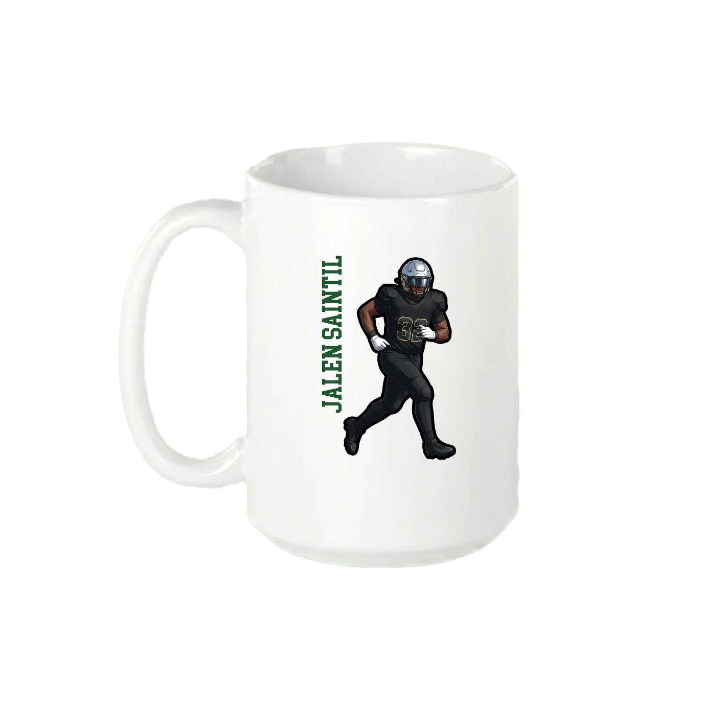 15oz Coffee Mug — Name Vertical in White