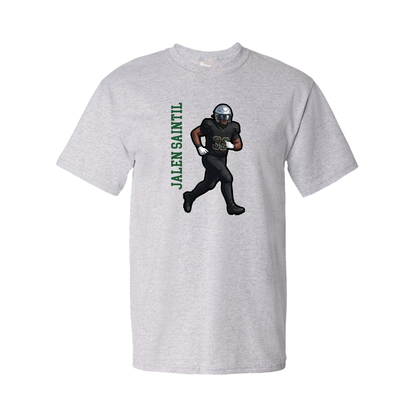Tee — Name Vertical in Grey