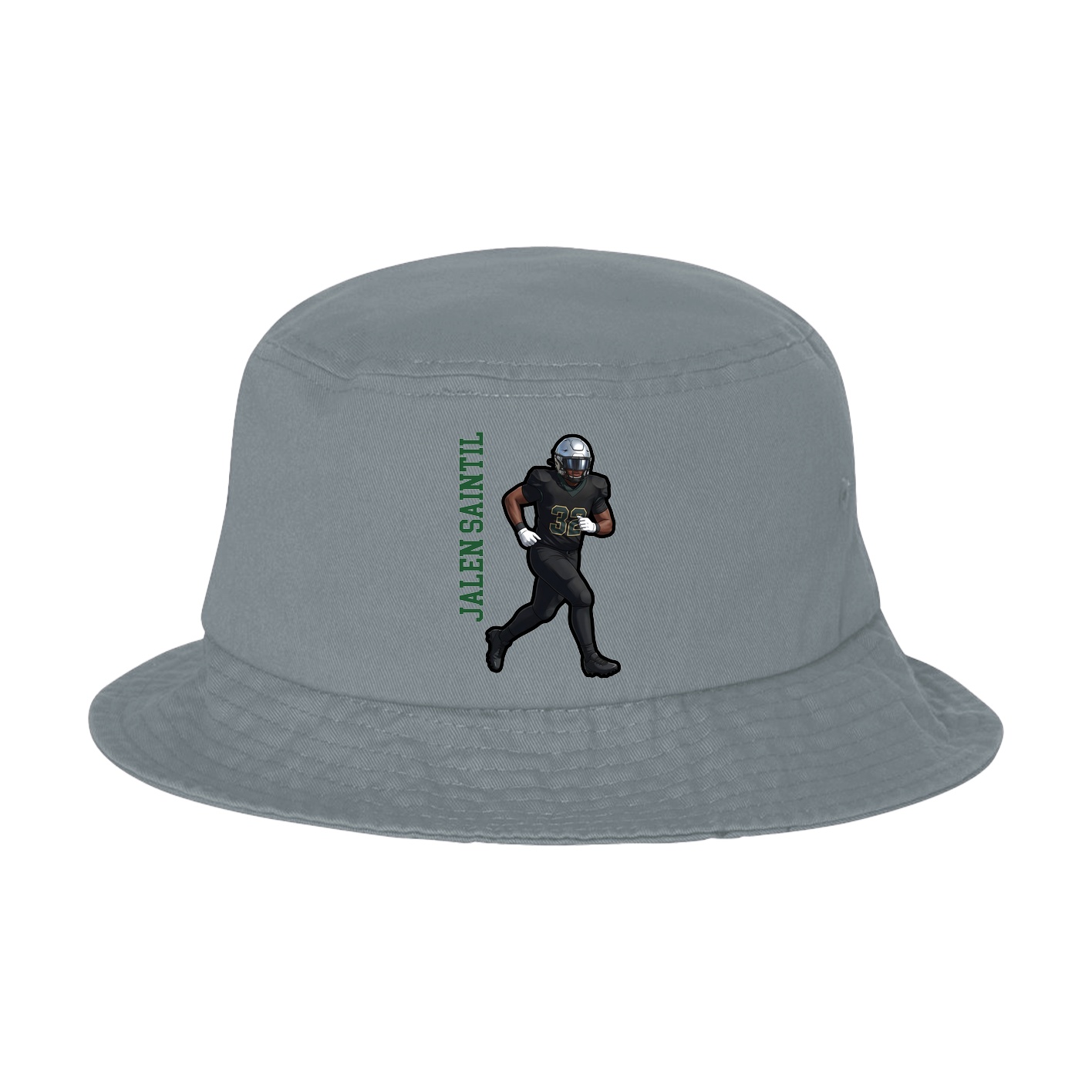 Bucket Cap — Name Vertical in Grey