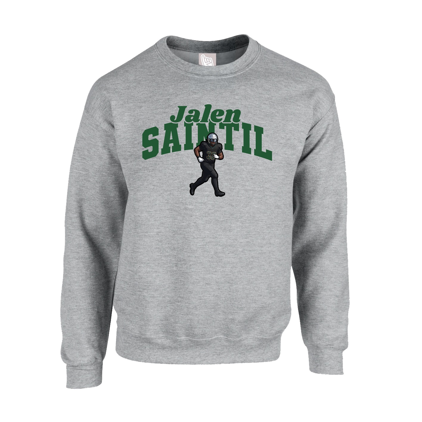 Fleece Crew — Signature Arch in Grey