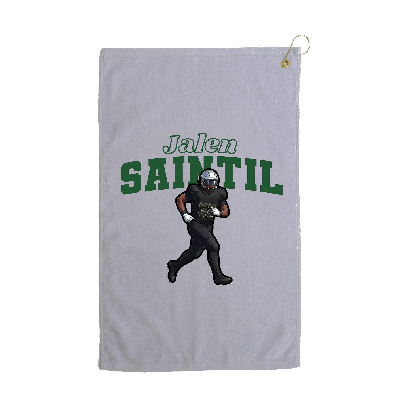 Golf Towel — Name Arch in Grey