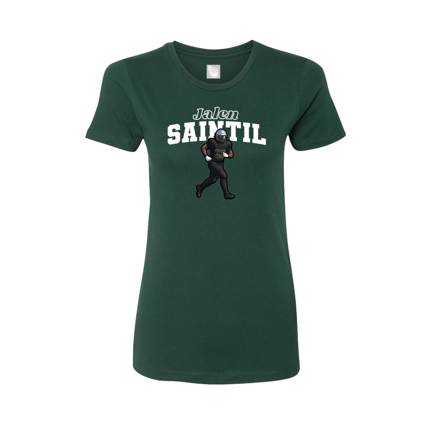 Fitted Women's Tee — Name Arch in Green